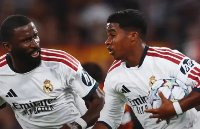 Com gol de Endrick no final, Real Madrid vira contra Roma na Liga dos Campeões; confira resultados