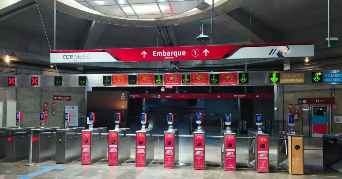 Metrô de Salvador terá operação estendida para jogo entre Bahia e São Paulo na Arena Fonte Nova