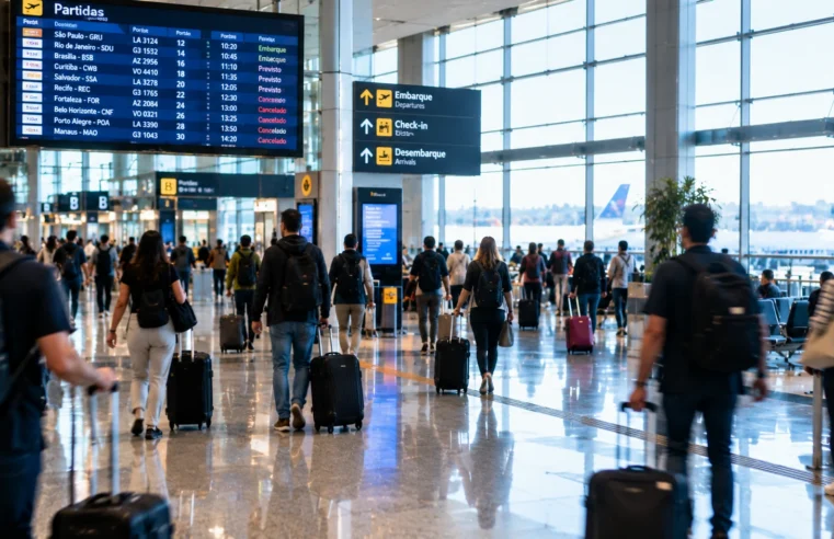 Brasil bate recorde com 76,8 milhões de passageiros em voos nacionais em 2026
