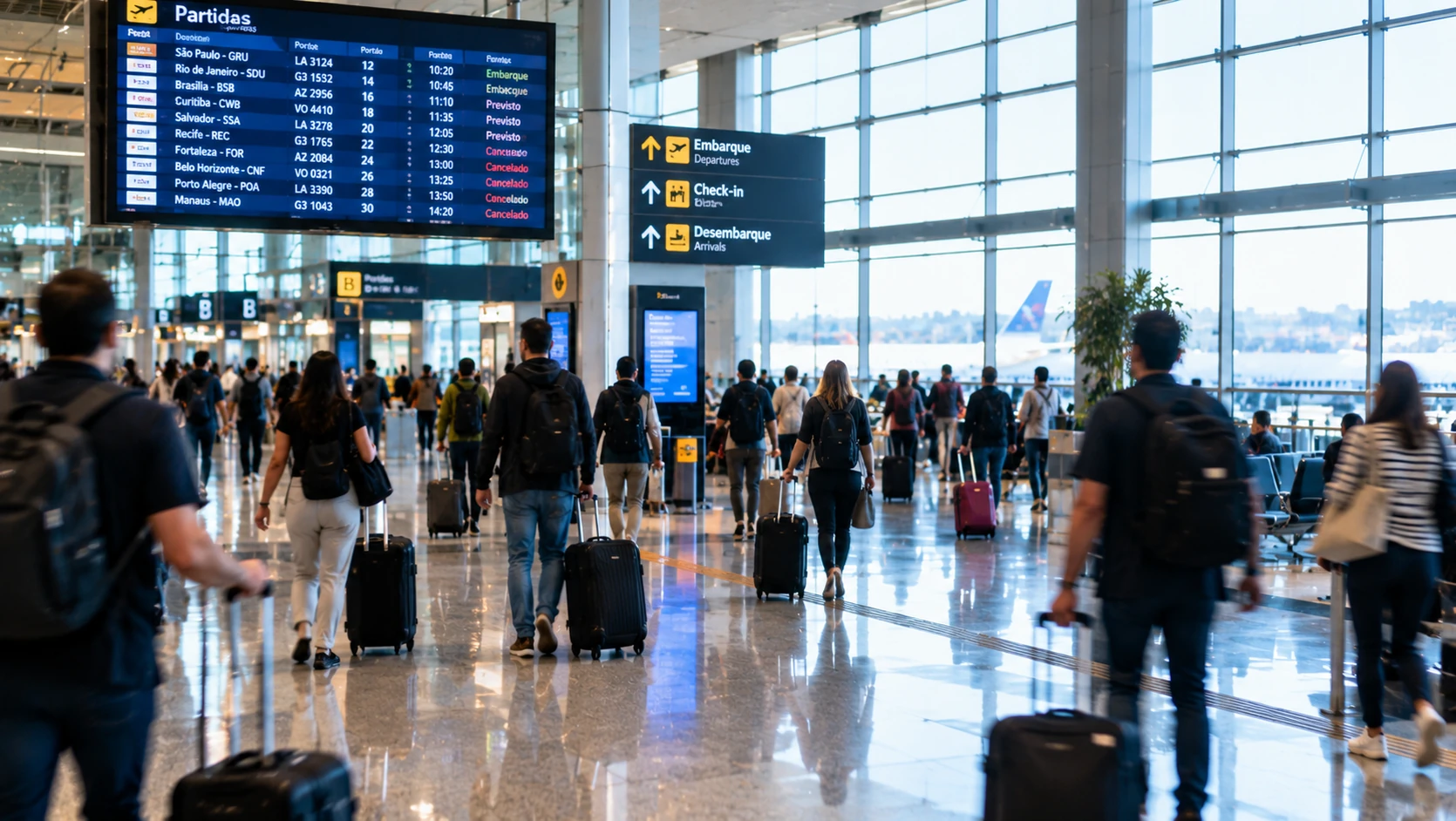 Brasil bate recorde com 76,8 milhões de passageiros em voos nacionais em 2026