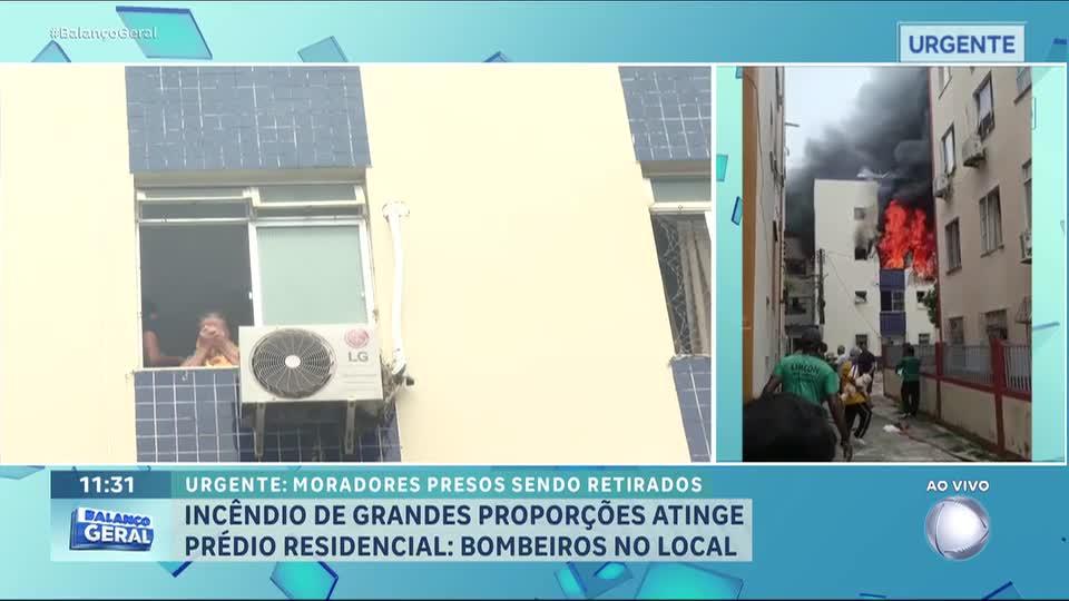 Incêndio atinge apartamento no 13º andar de prédio na Graça, em Salvador; não há feridos